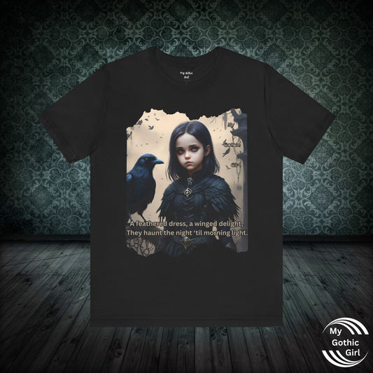 My Gothic Girl T-Shirt "Black Raven"  Whimsy Goth, Goth Fashion, Poetic Gothic Street Wear