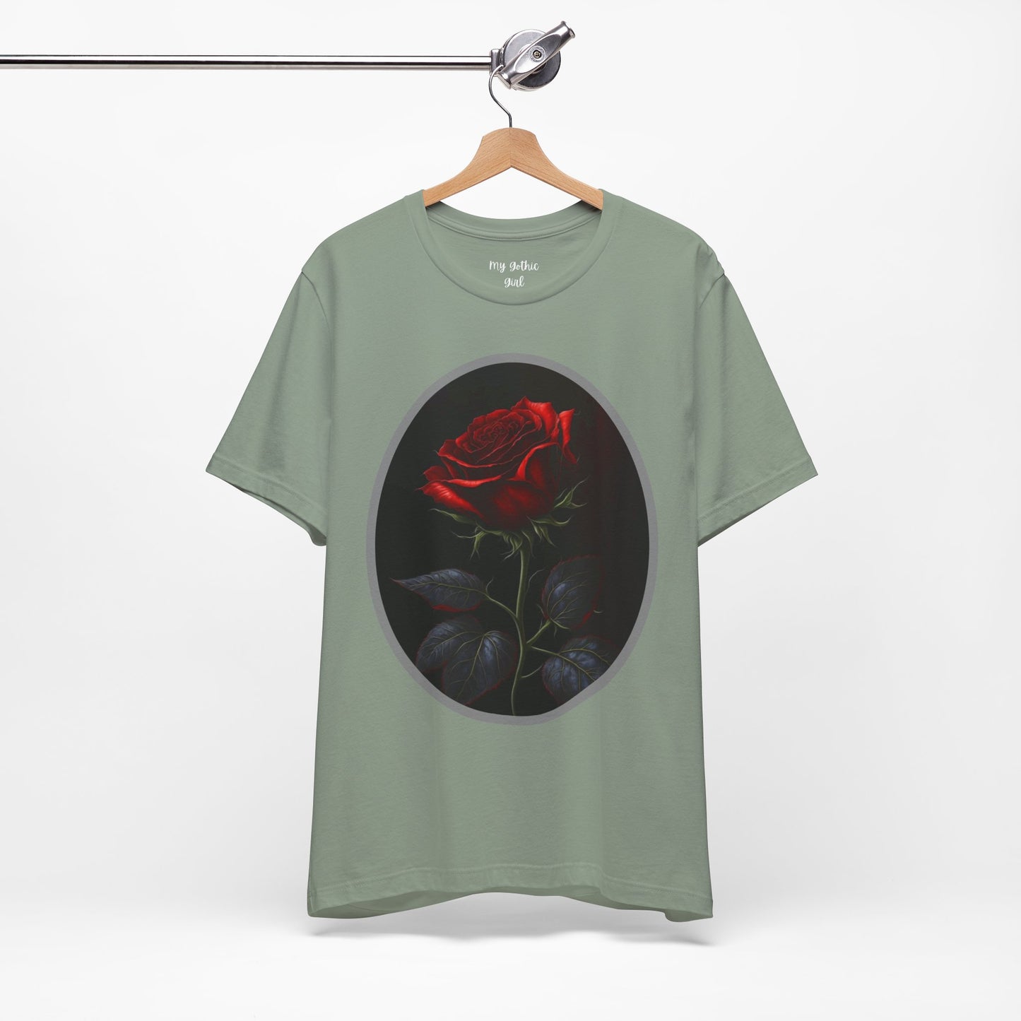 My Gothic Girl T-Shirts for Women & Men "Linda's Red Rose" Dark Aesthetic & Alternative Tees – My Gothic Girl