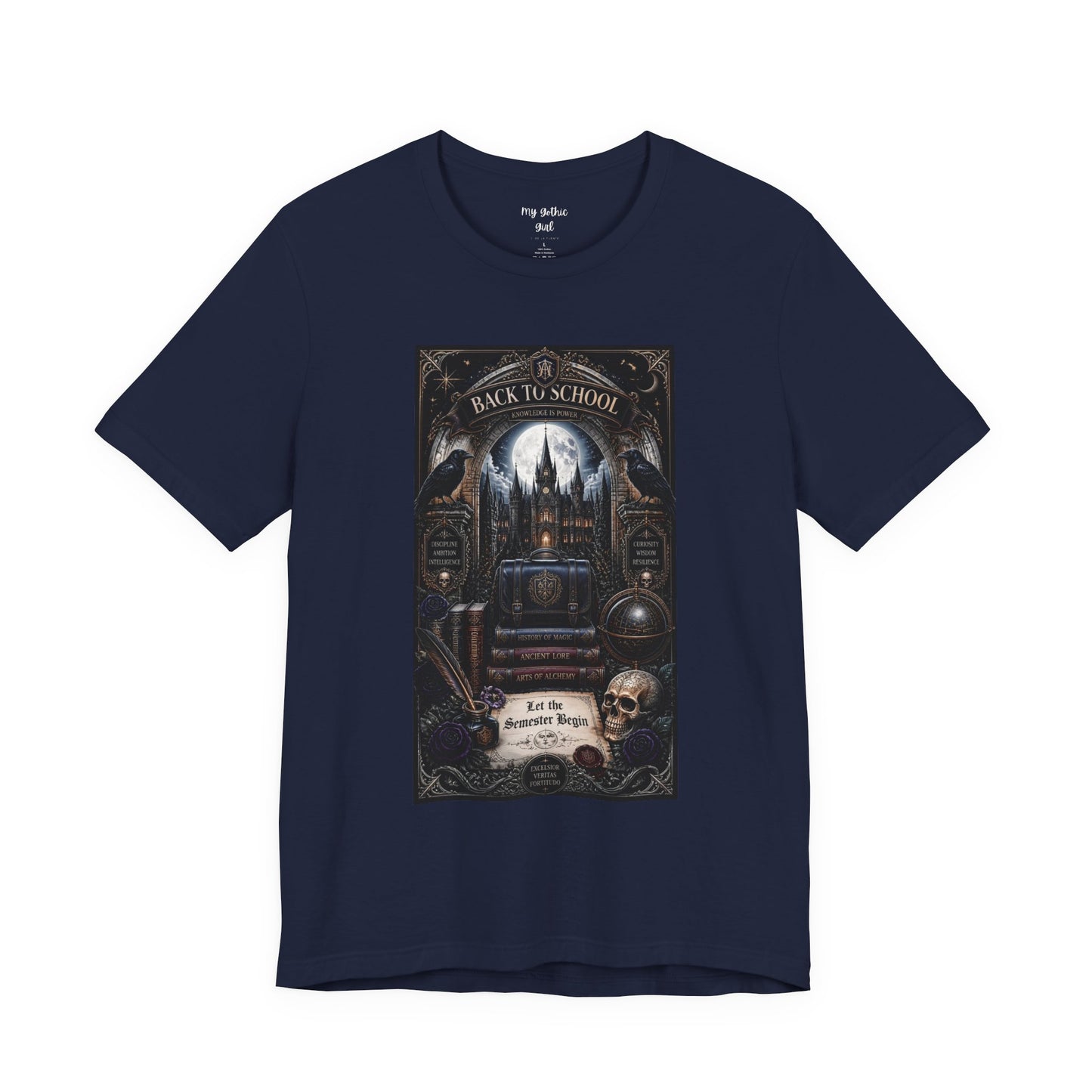 Back to School Gothic T-Shirt — Haunted Academy Illustration