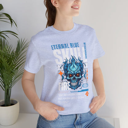 Eternal Blue Skull Flame Gothic Tee
