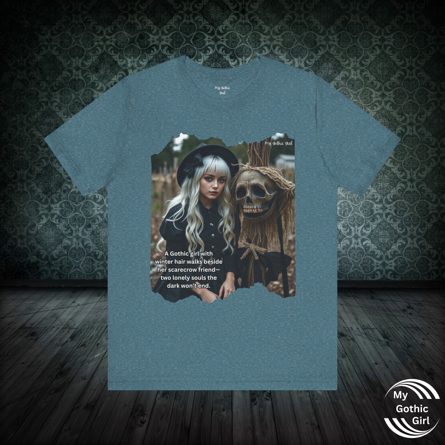 My Gothic Girl T-Shirt "Scarecrow Friend" – Whimsy Goth Streetwear, Dark Poetry Fashion, Alt Aesthetic Apparel