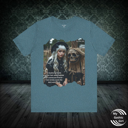 My Gothic Girl T-Shirt "Scarecrow Friend" – Whimsy Goth Streetwear, Dark Poetry Fashion, Alt Aesthetic Apparel