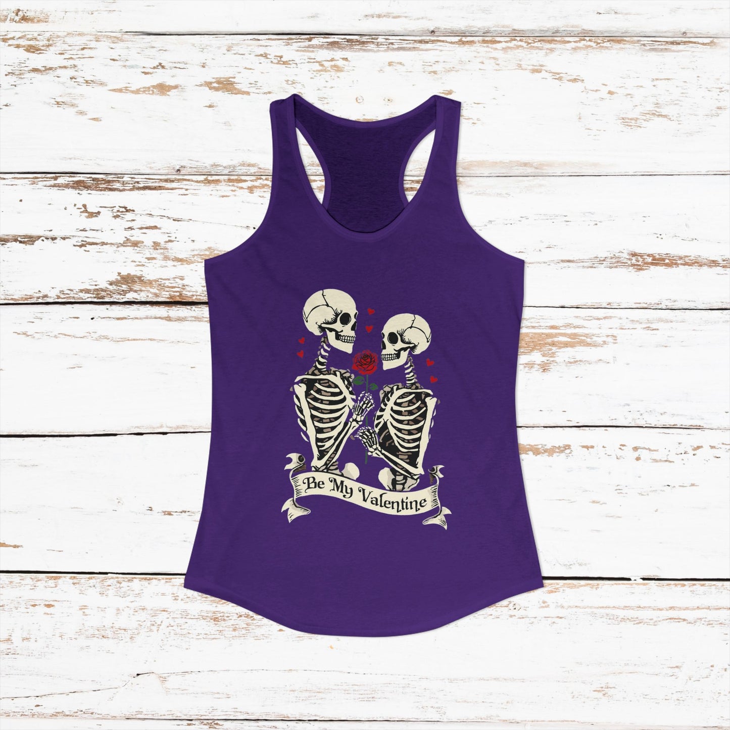 Cute Gothic Skeleton Romance Shirt — Women's Racerback Tank