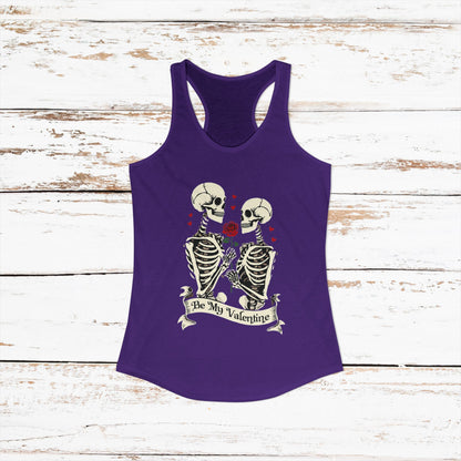 Cute Gothic Skeleton Romance Shirt — Women's Racerback Tank