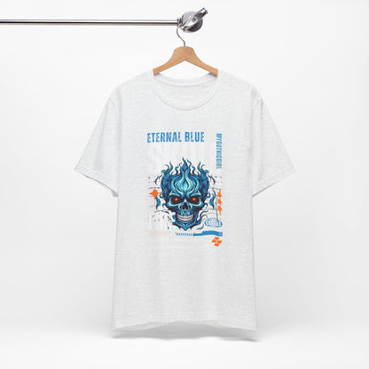 Eternal Blue Skull Flame Gothic Tee