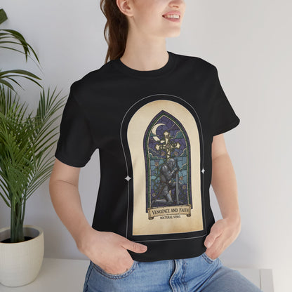 "Vengeance and Faith"  Gothic Graphic T-Shirt – Alt Aesthetic Poetic Goth Streetwear