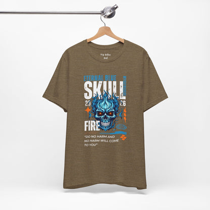 Eternal Blue Skull Flame Gothic Tee