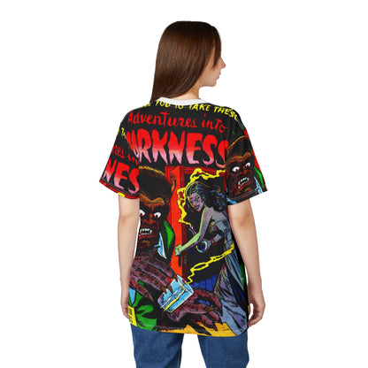 Vintage Horror Comic Tee — "Adventures into Darkness"