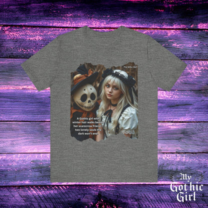 My Gothic Girl T-Shirt "Scarecrow Friend" – Whimsy Goth Streetwear, Dark Poetry Fashion, Alt Aesthetic Apparel