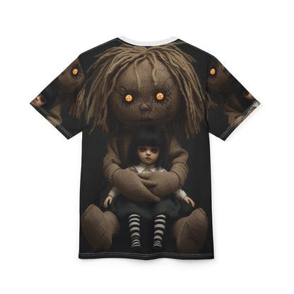 Gunny Sack Doll with Toy Gothic Doll | Horror All-Over Print T‑Shirt