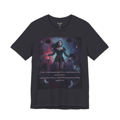 Fantasy Witch T‑Shirt — "From shadowed depths..." Mystical Gothic Tee
