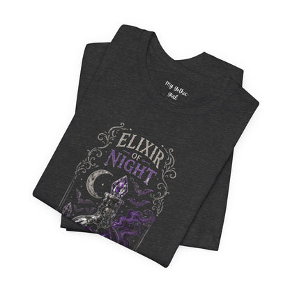 "Elixir of Night - Alchemy for the Soul" Gothic Design Short Sleeve T Shirt