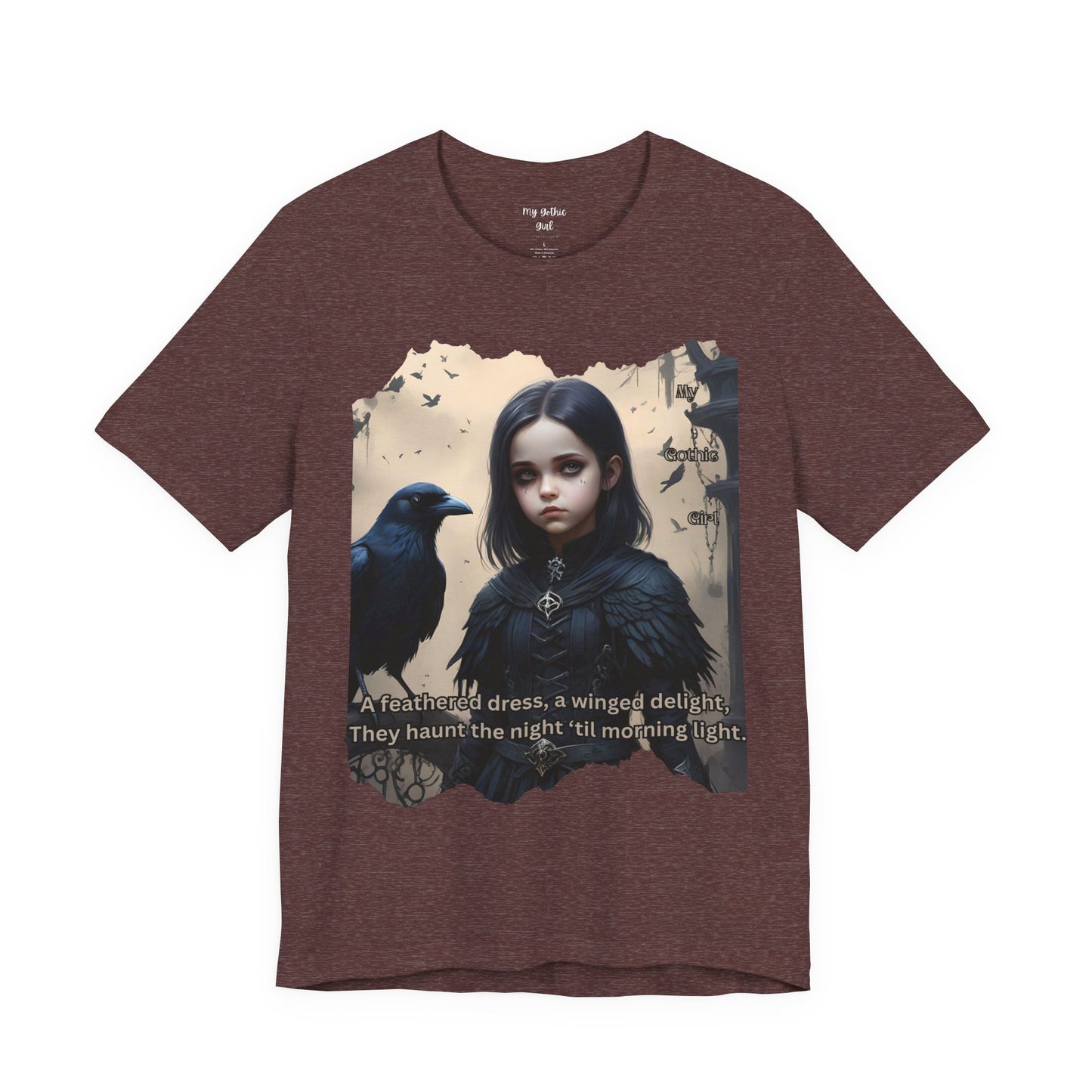 My Gothic Girl T-Shirt "Black Raven"  Whimsy Goth, Goth Fashion, Poetic Gothic Street Wear