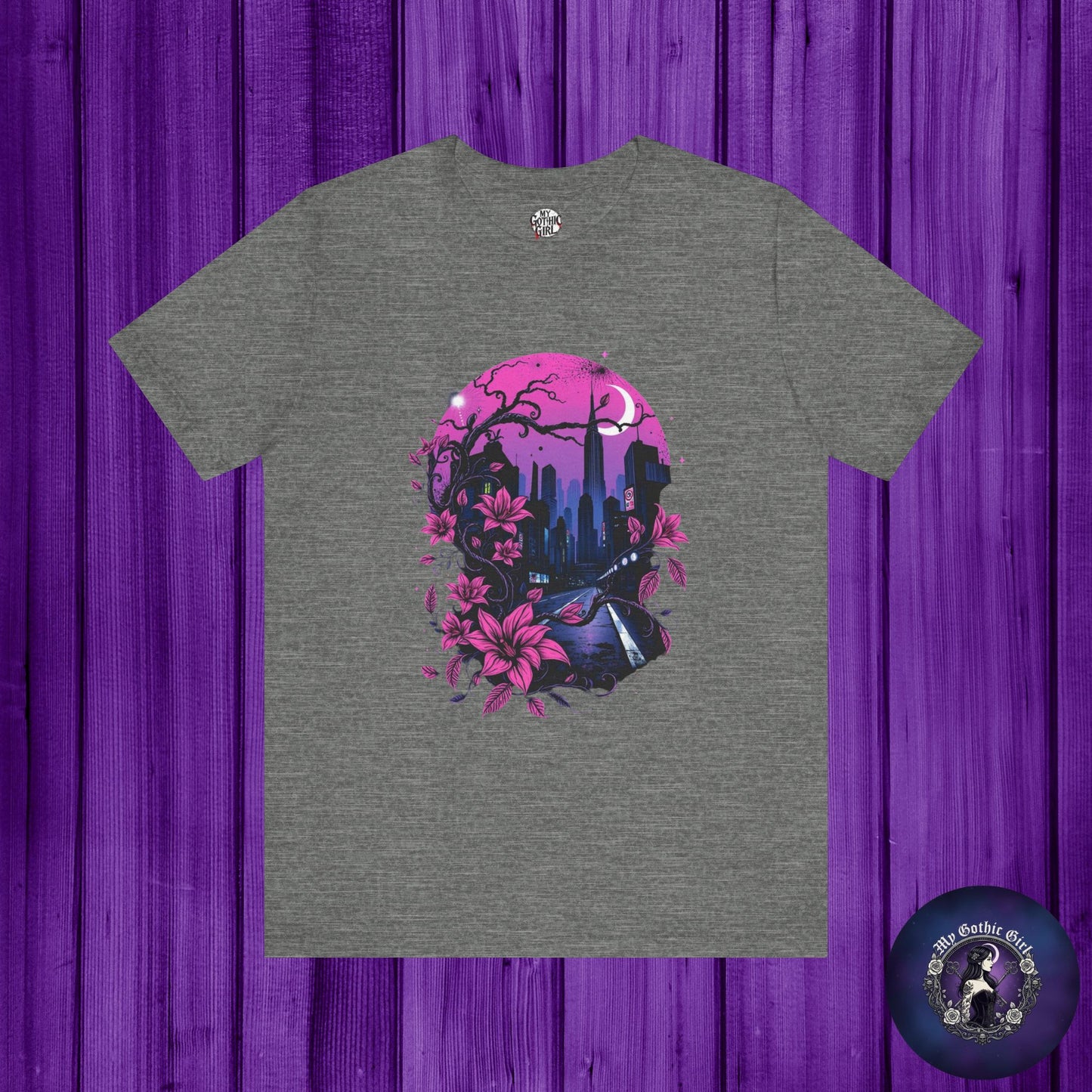 “Dark Bloom” — WhimsyGoth Floral Tee – Alt Aesthetic Poetic Goth Street-wear