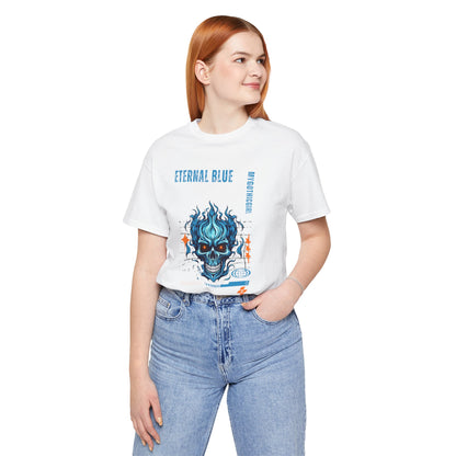 Eternal Blue Skull Flame Gothic Tee