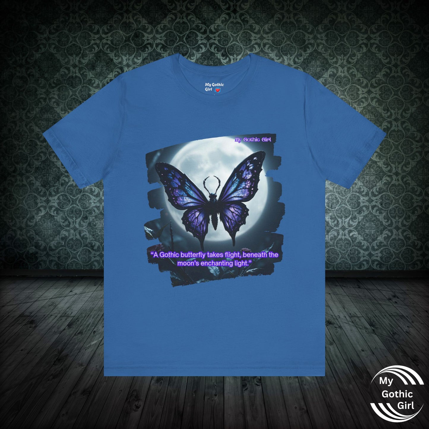 My Gothic Girl T-Shirt "Purple Gothic Butterfly" – Whimsy Goth Streetwear, Dark Poetry Fashion, Alt Aesthetic Apparel