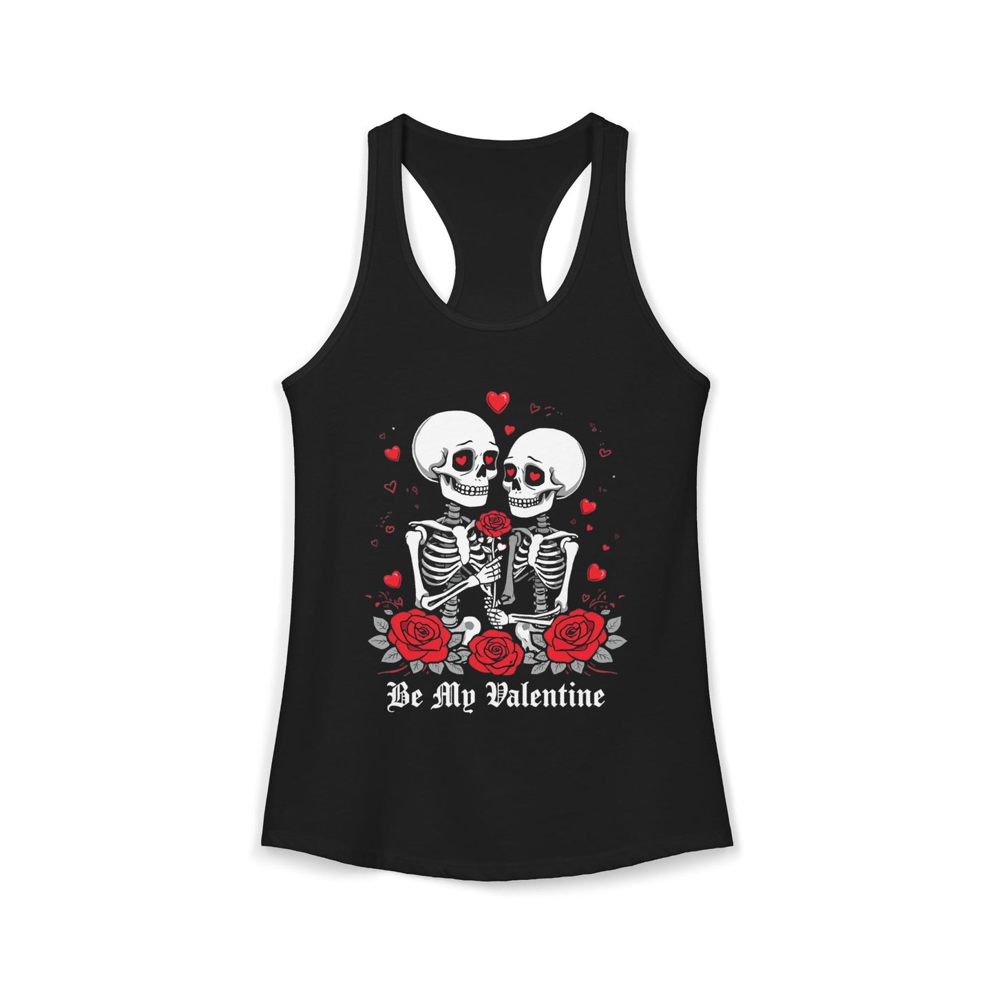 Cute Gothic Skeleton Romance Shirt — Women's Racerback Tank