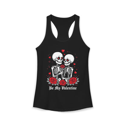 Cute Gothic Skeleton Romance Shirt — Women's Racerback Tank