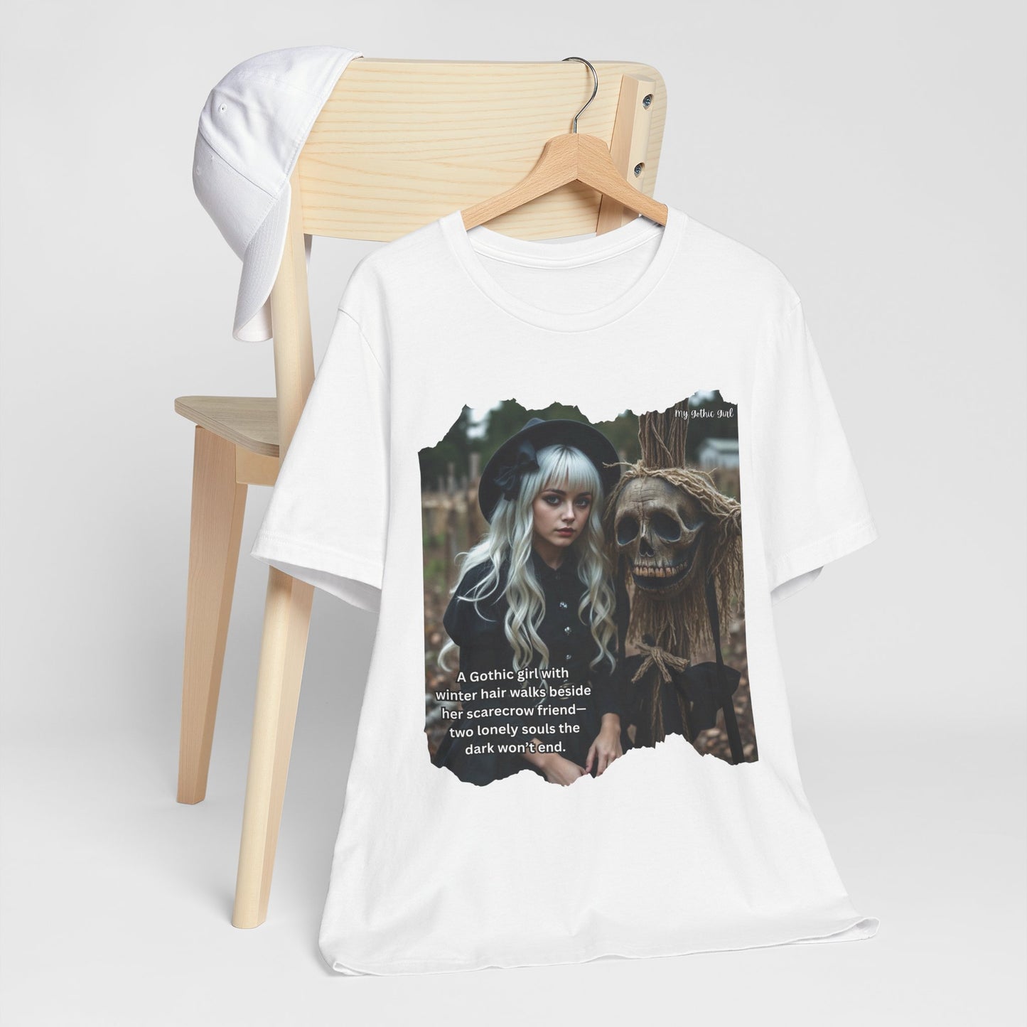 My Gothic Girl T-Shirt "Scarecrow Friend" – Whimsy Goth Streetwear, Dark Poetry Fashion, Alt Aesthetic Apparel