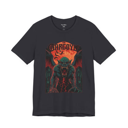 "The Gargoyle" — Dark Gothic Winged Statue Graphic Tee Design