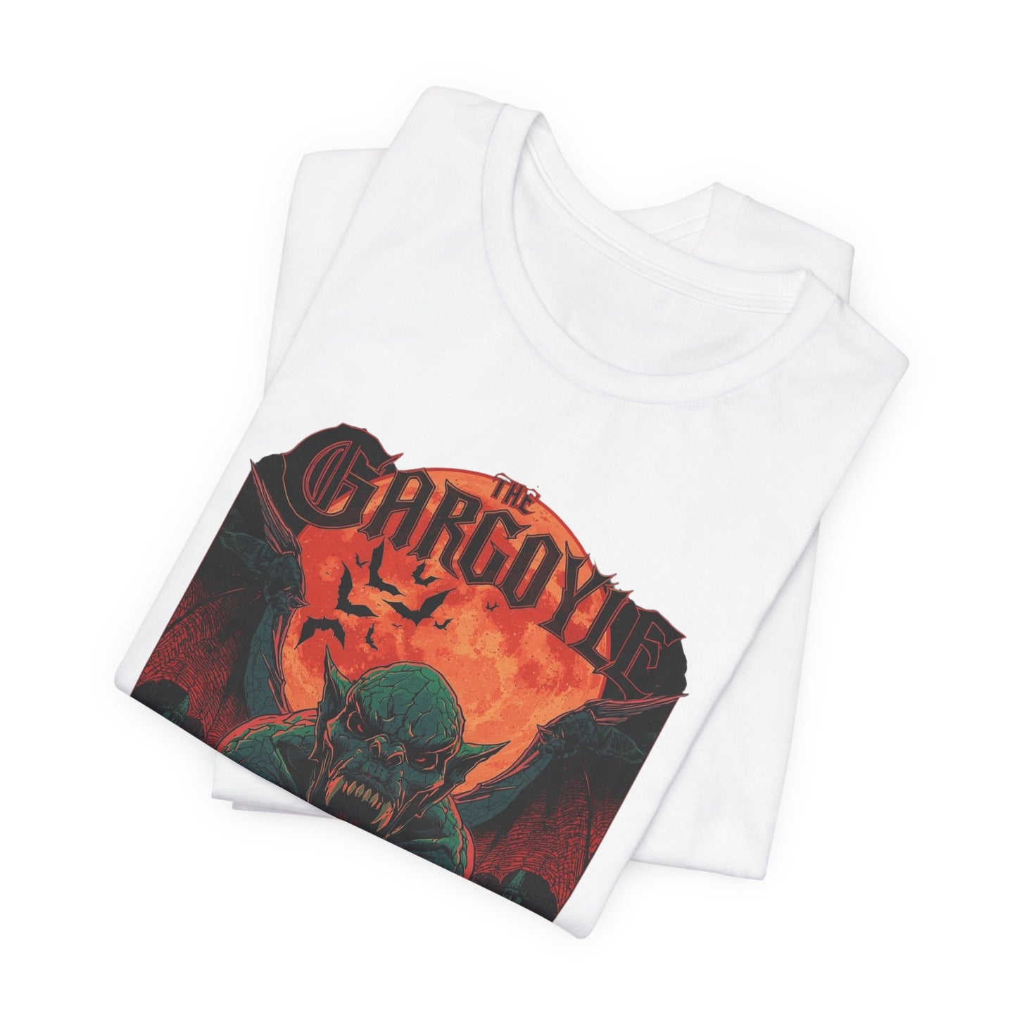 "The Gargoyle" — Dark Gothic Winged Statue Graphic Tee Design