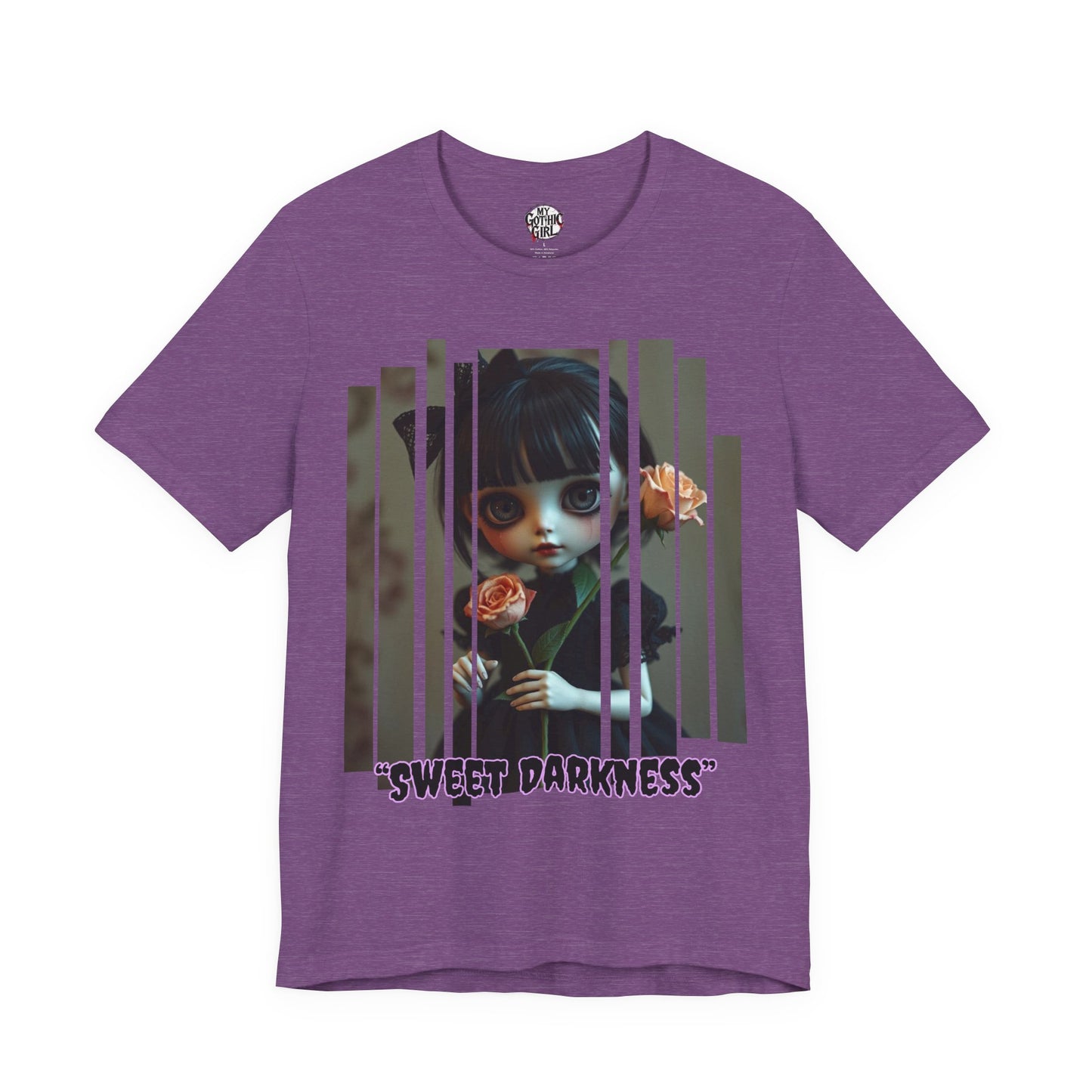 “Sweet Darkness” — Kawaii-style Gothic doll Graphic T-Shirt – Alt Aesthetic Poetic Goth Street-wear