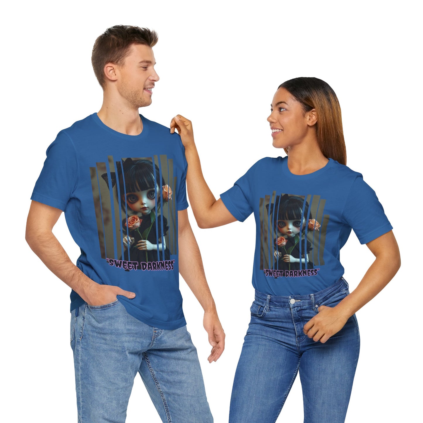 “Sweet Darkness” — Kawaii-style Gothic doll Graphic T-Shirt – Alt Aesthetic Poetic Goth Street-wear