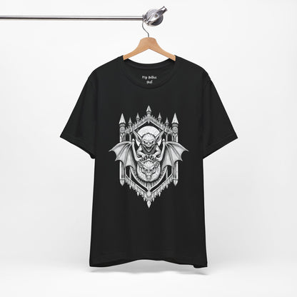 A Sinister Gremlin Riding on a Flying Bat - Graphic Tee