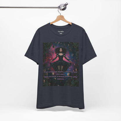 Gothic Sorceress Tee — "From shadowed depths..." Dark Fantasy Graphic T-Shirt