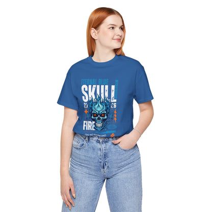 Eternal Blue Skull Flame Gothic Tee