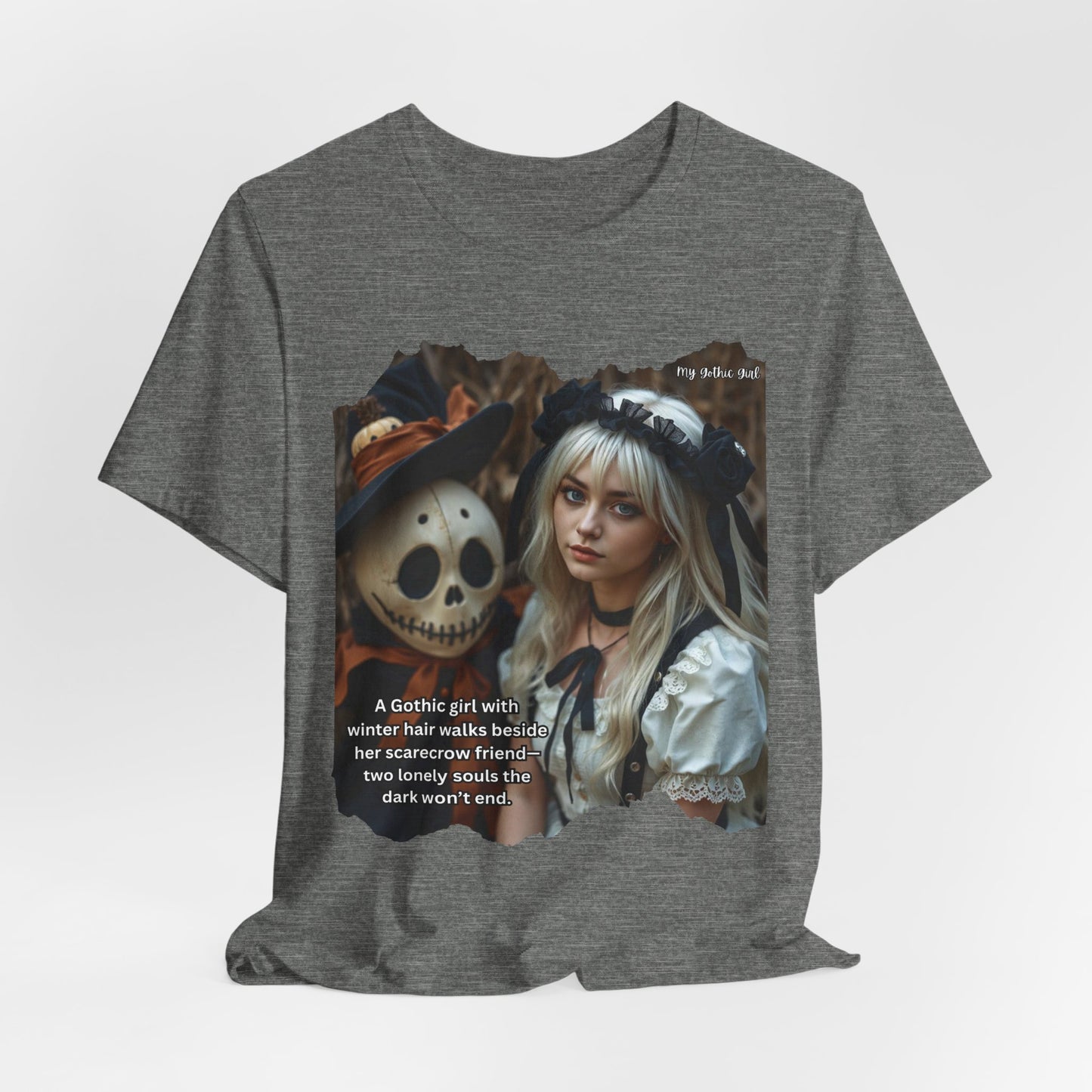 My Gothic Girl T-Shirt "Scarecrow Friend" – Whimsy Goth Streetwear, Dark Poetry Fashion, Alt Aesthetic Apparel
