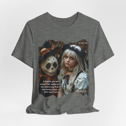 My Gothic Girl T-Shirt "Scarecrow Friend" – Whimsy Goth Streetwear, Dark Poetry Fashion, Alt Aesthetic Apparel