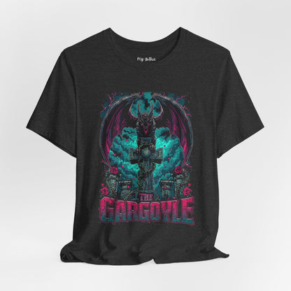 Gargoyle Graphic Tee — Dark Gothic Winged Statue Design