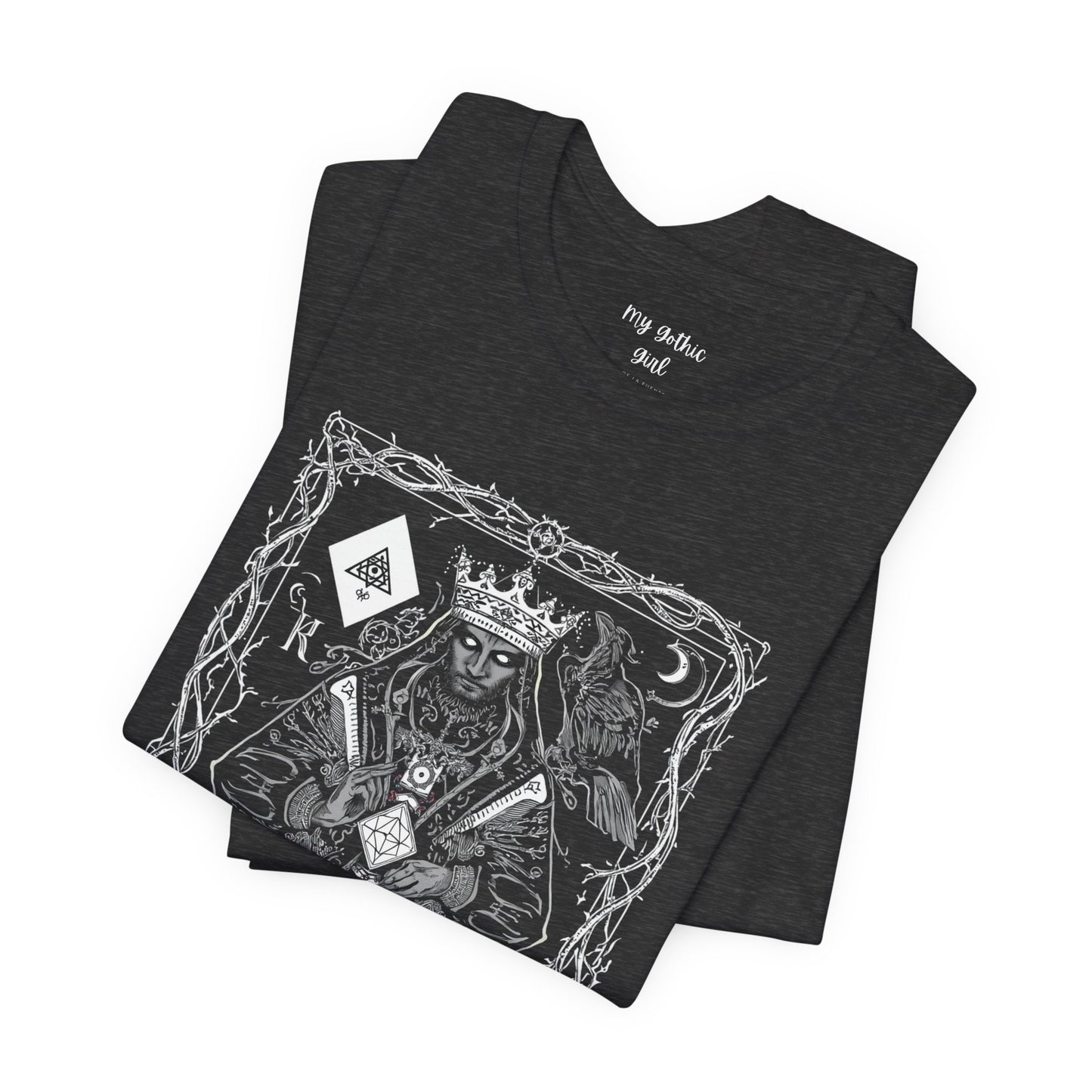 King of Diamonds Playing Card Graphic Tee — Dark Gothic King Design
