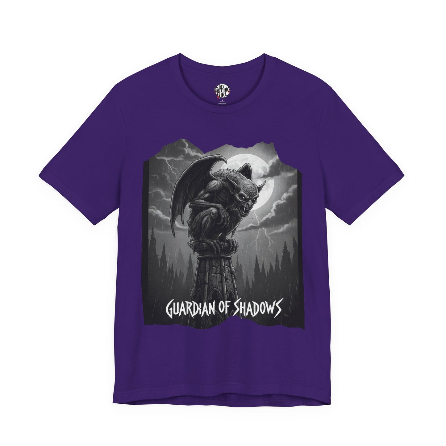 "Guardian of Shadows"  Gothic Graphic T-Shirt – Alt Aesthetic Poetic Goth Streetwear
