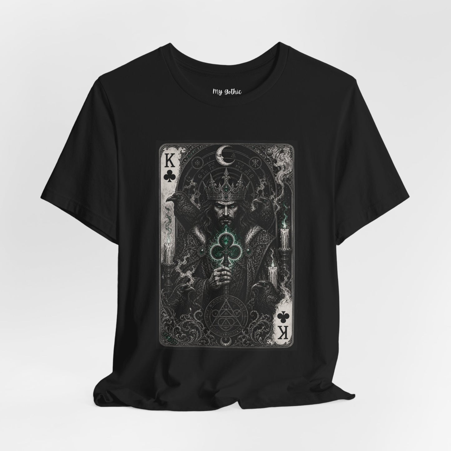 King of Clubs Playing Card T-Shirt — Gothic Card Deck Graphic Tee
