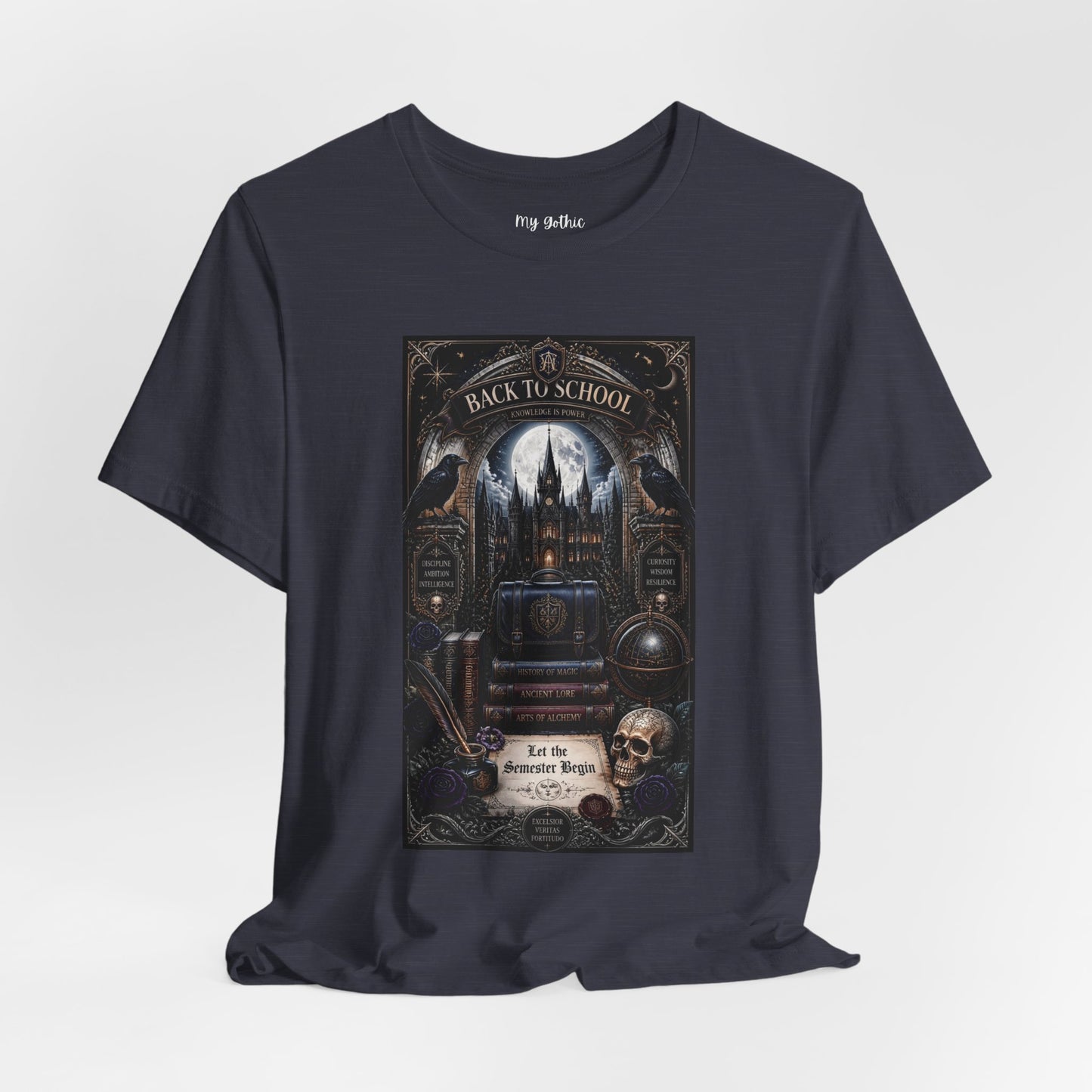 Back to School Gothic T-Shirt — Haunted Academy Illustration