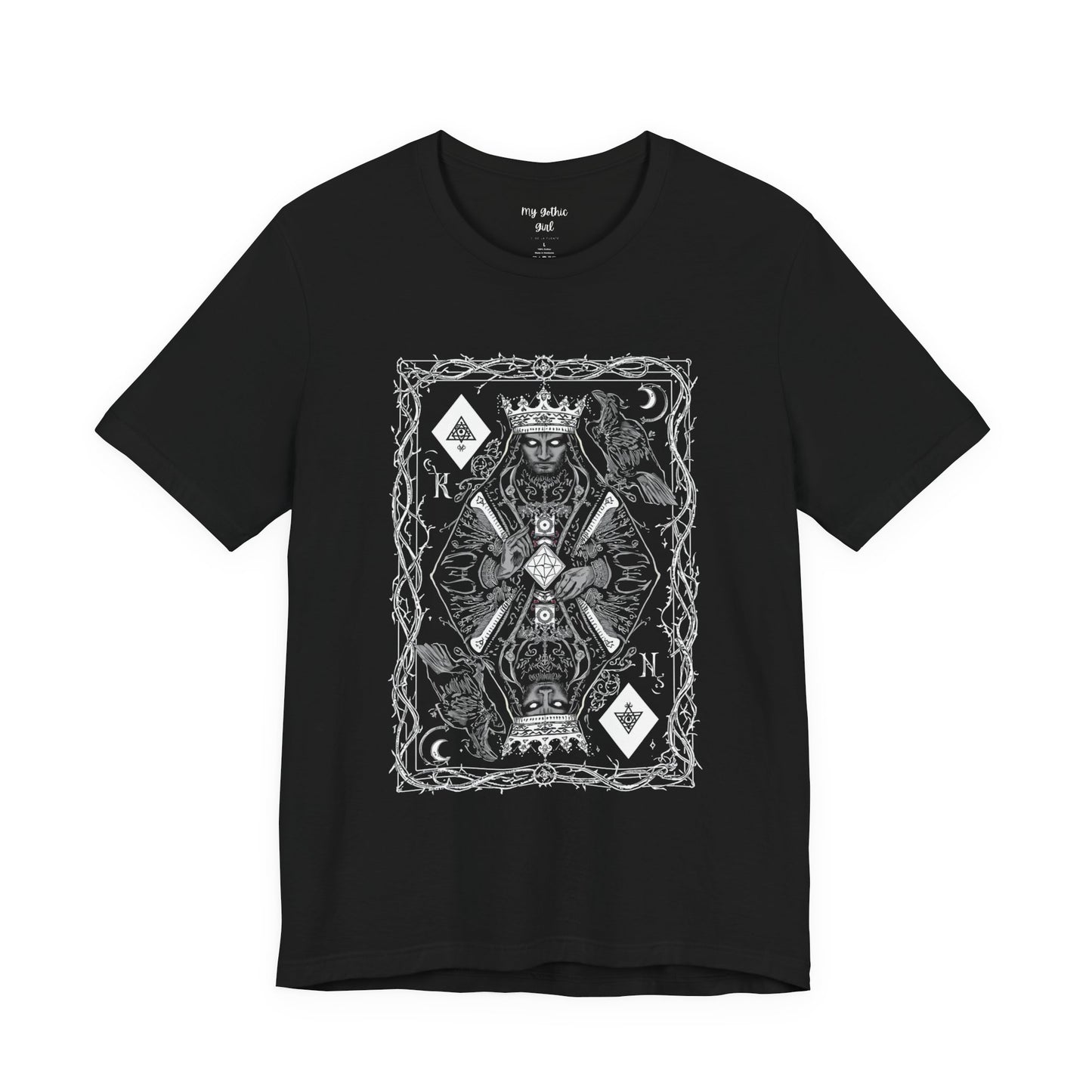 King of Diamonds Playing Card Graphic Tee — Dark Gothic King Design