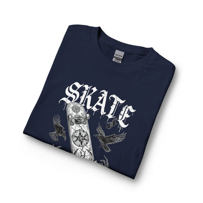 Gothic Skull Skateboard Long Sleeve Shirt — "Skate or Die" Occult Street Rebellion