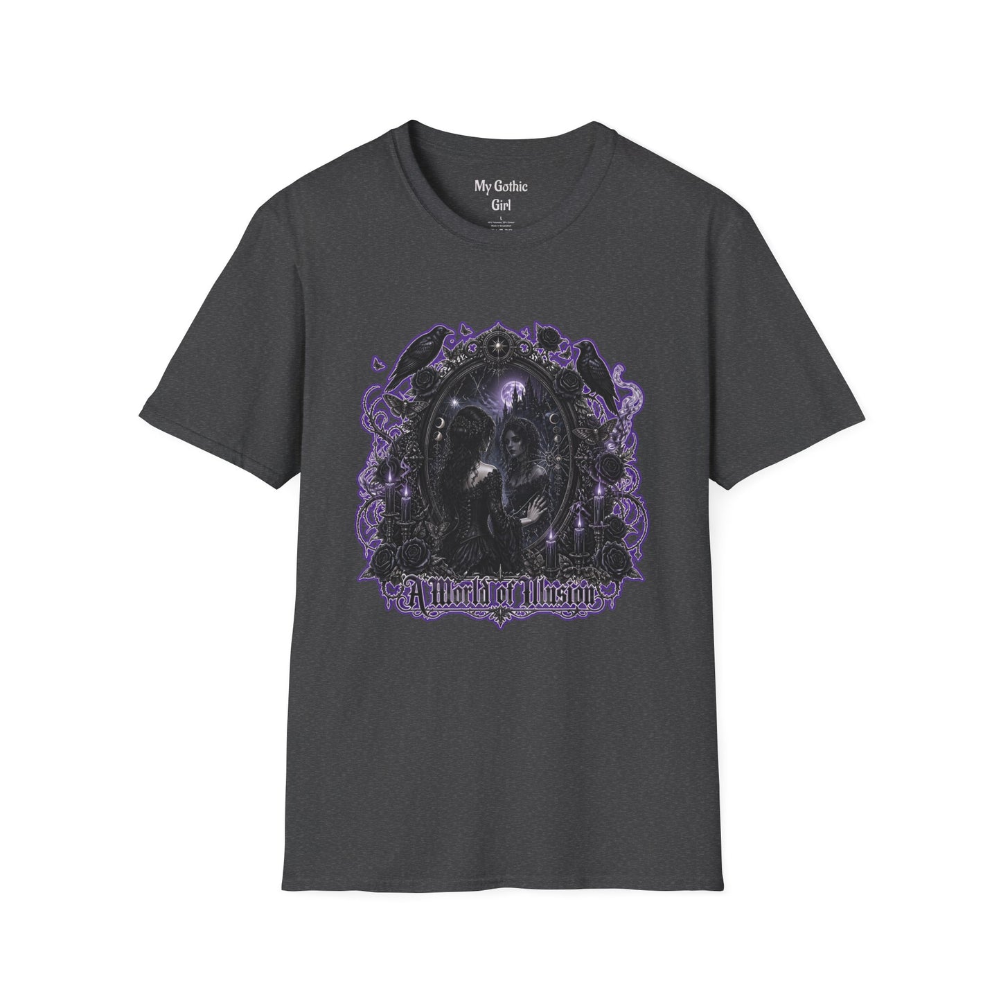 Gothic Mirror T-Shirt — "My Gothic Girl" Dark Violet Graphic Tee