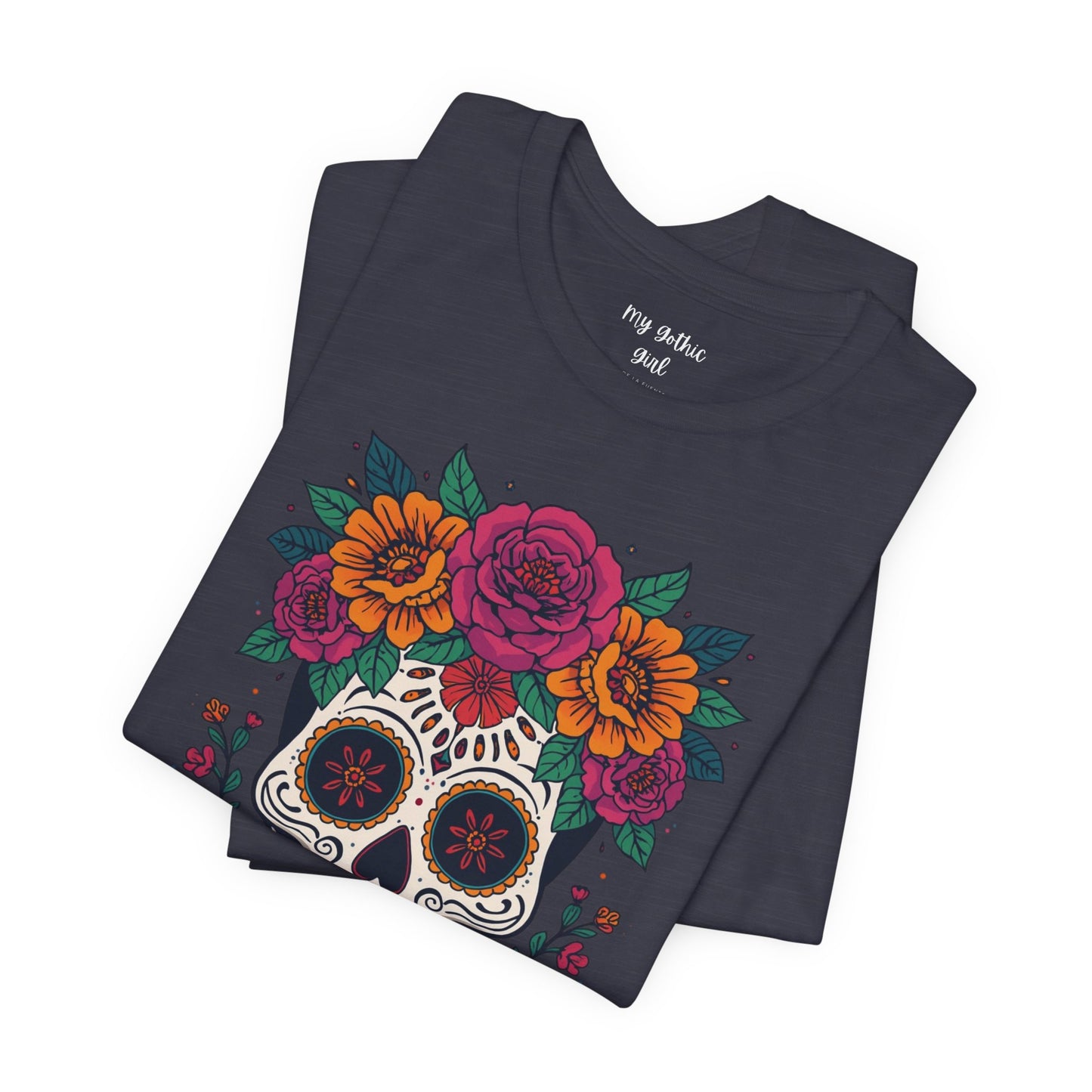 Sugar Skull Floral Tee — Day of the Dead Skull T-Shirt