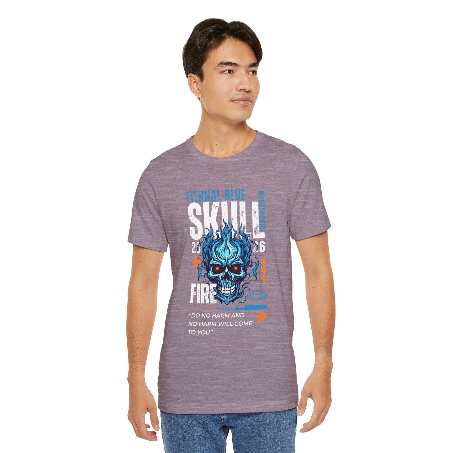 Eternal Blue Skull Flame Gothic Tee