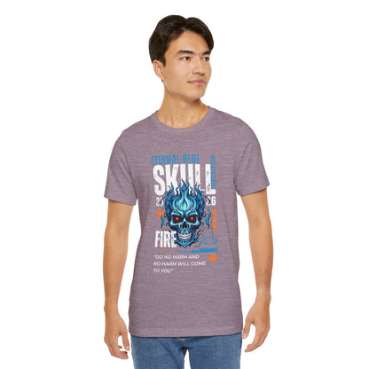 Eternal Blue Skull Flame Gothic Tee