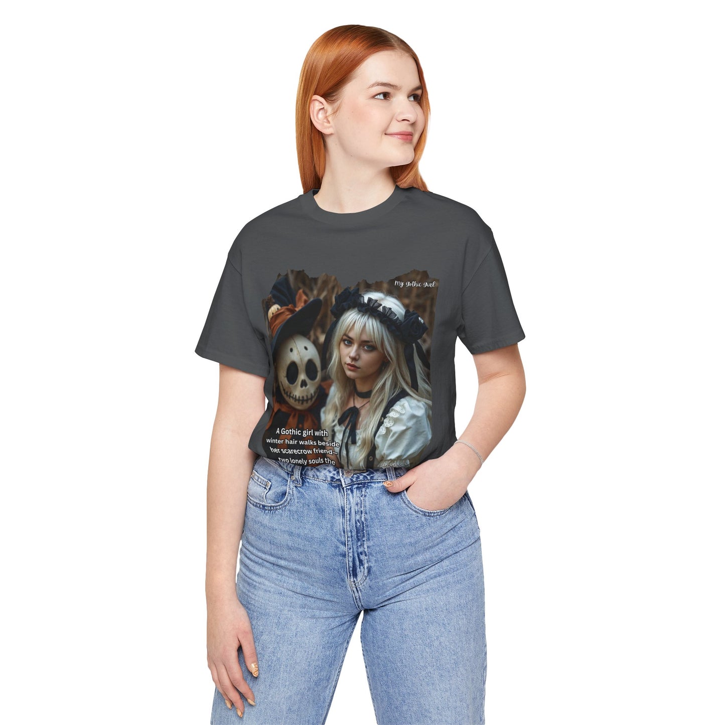 My Gothic Girl T-Shirt "Scarecrow Friend" – Whimsy Goth Streetwear, Dark Poetry Fashion, Alt Aesthetic Apparel