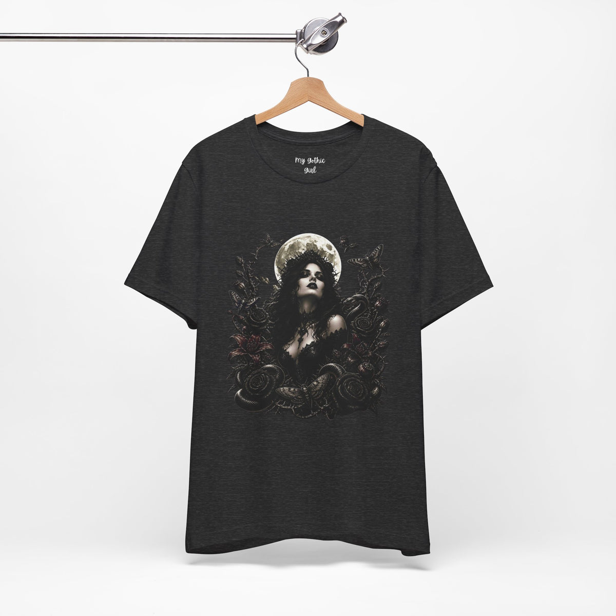 Copy of Gothic Moon Goddess Tee – Dark Floral Occult Graphic T-Shirt
