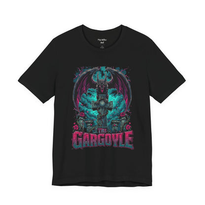 Gargoyle Graphic Tee — Dark Gothic Winged Statue Design