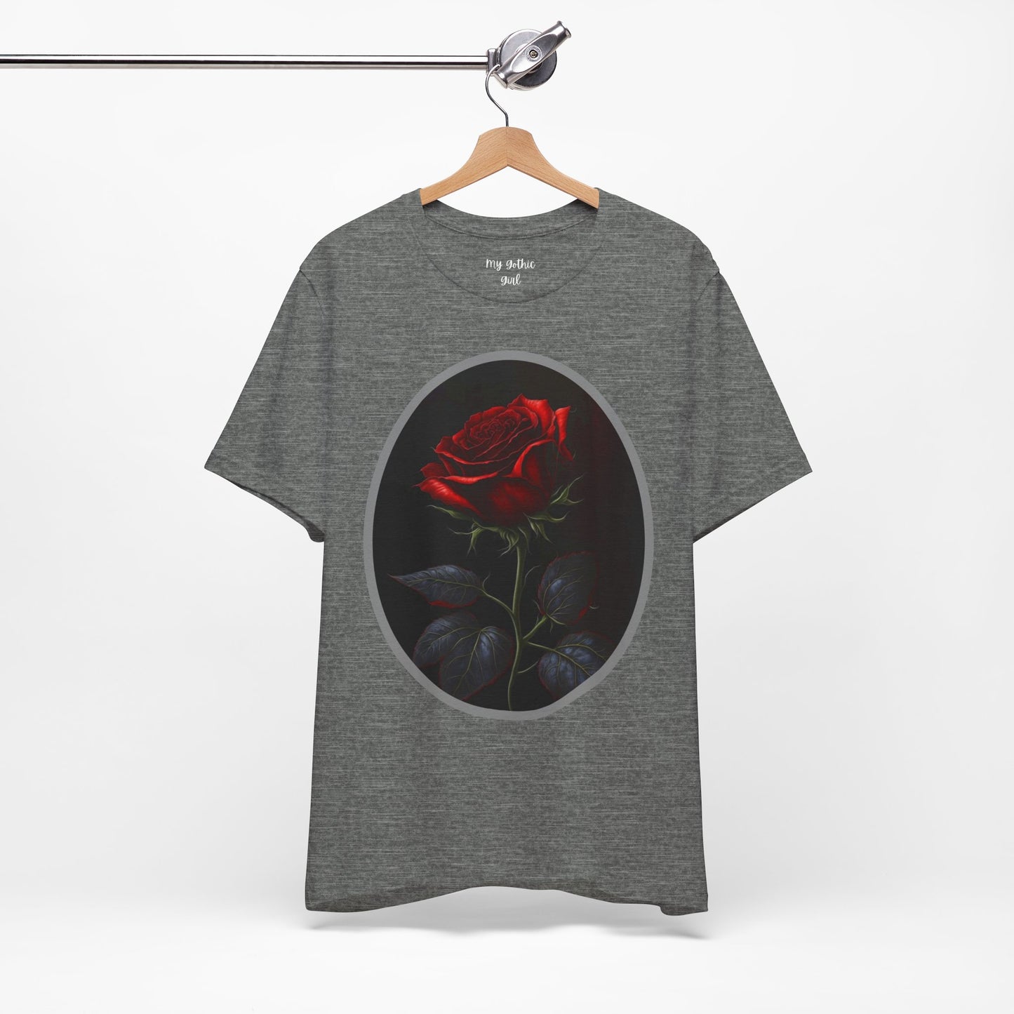 My Gothic Girl T-Shirts for Women & Men "Linda's Red Rose" Dark Aesthetic & Alternative Tees – My Gothic Girl