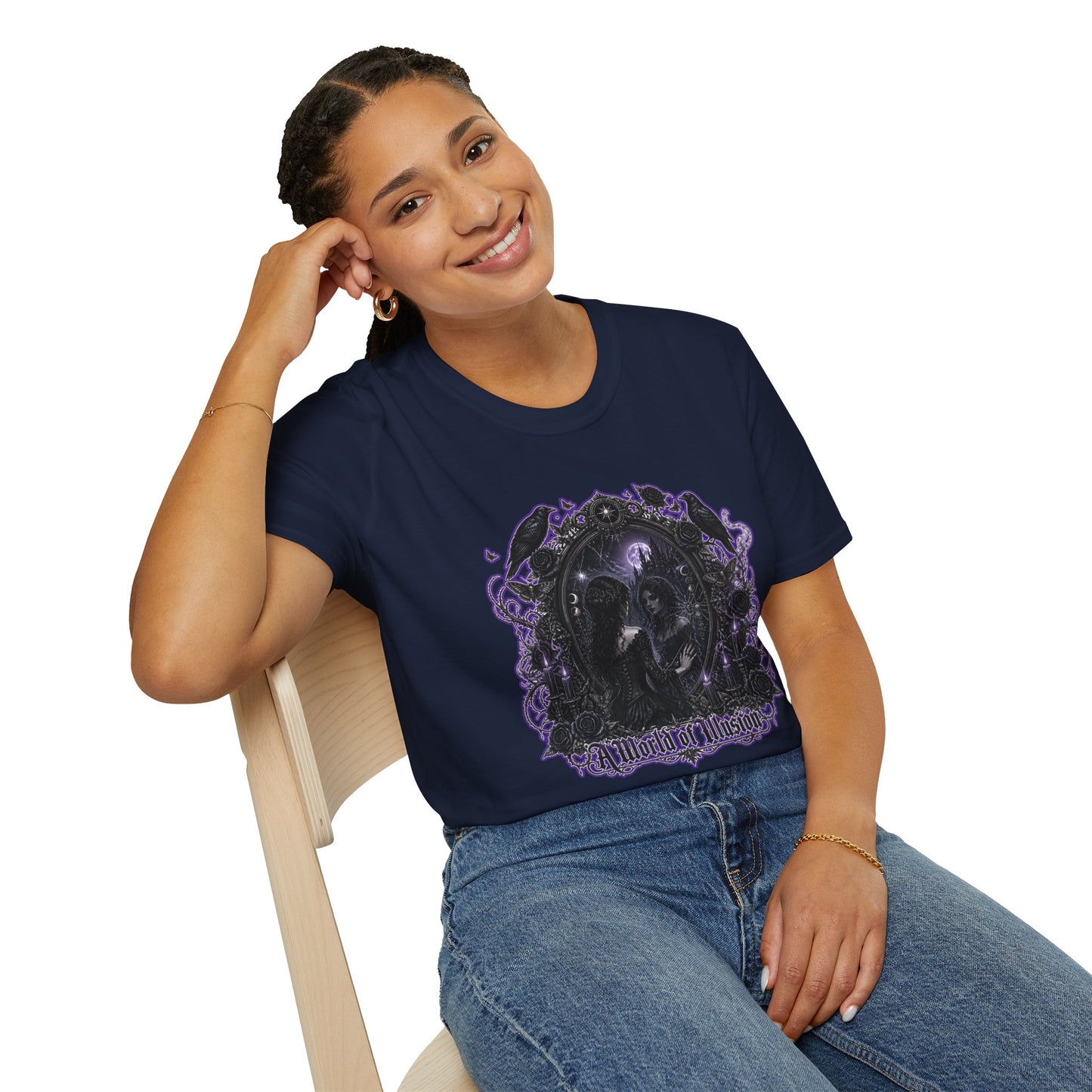 Gothic Mirror T-Shirt — "My Gothic Girl" Dark Violet Graphic Tee