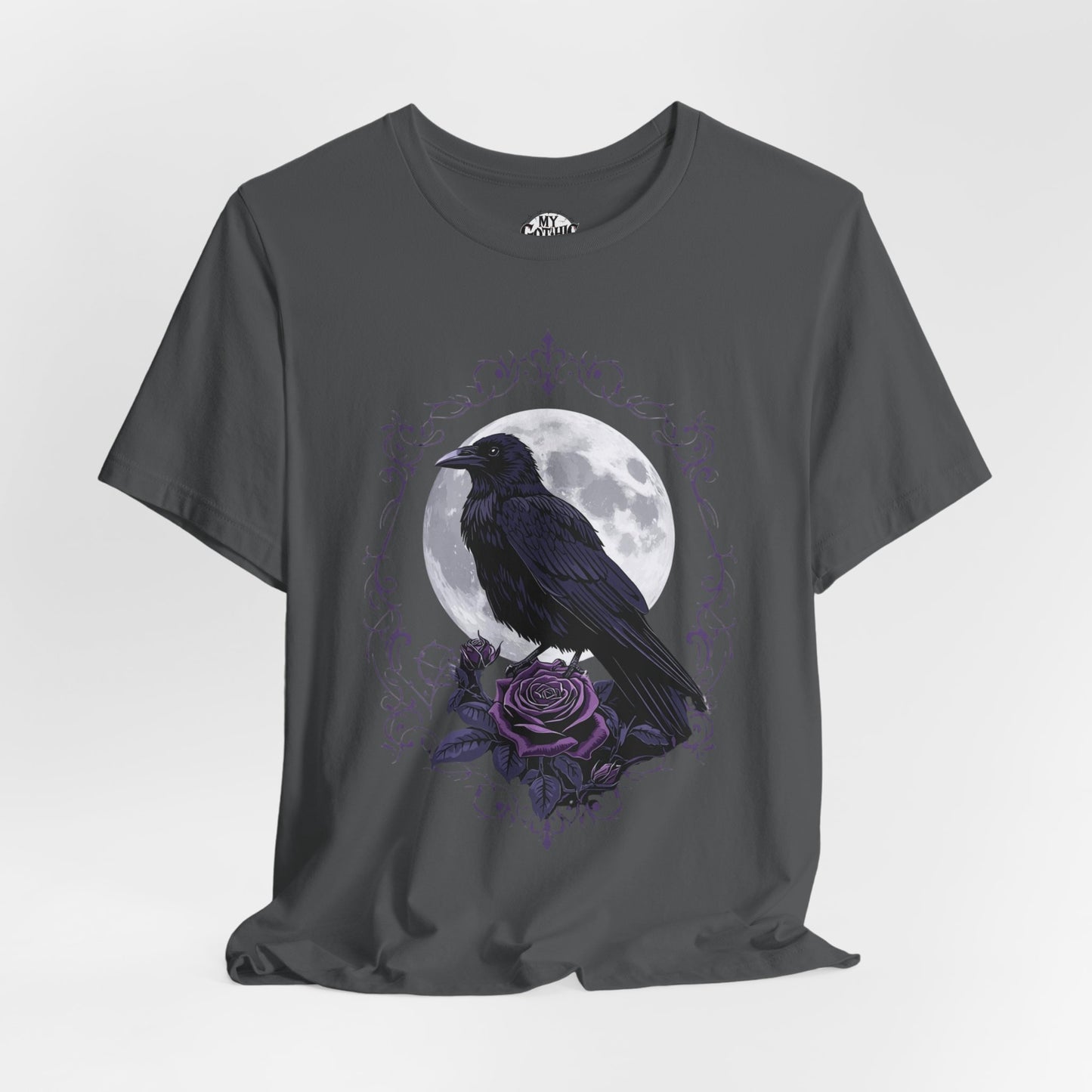 "The Raven and Moon"  Gothic Graphic T-Shirt – Alt Aesthetic Poetic Goth Street-wear