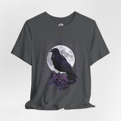 "The Raven and Moon"  Gothic Graphic T-Shirt – Alt Aesthetic Poetic Goth Street-wear